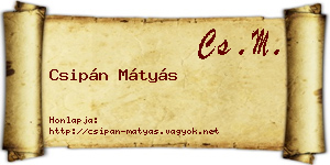 Csipán Mátyás névjegykártya