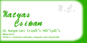 matyas csipan business card